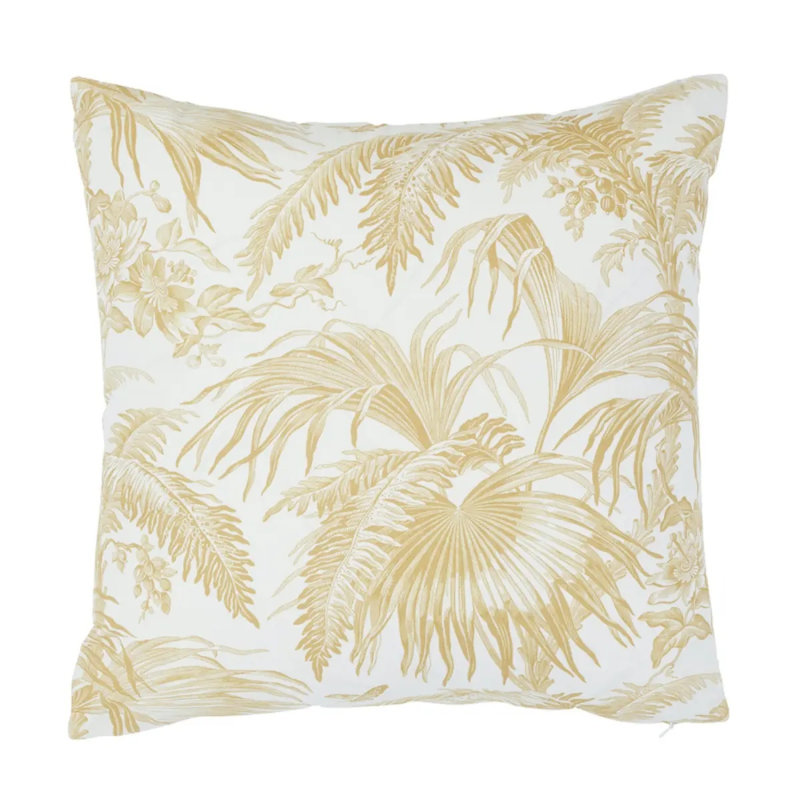Schumacher x Jill Lasersohn Toile Tropique Pillow, Gold