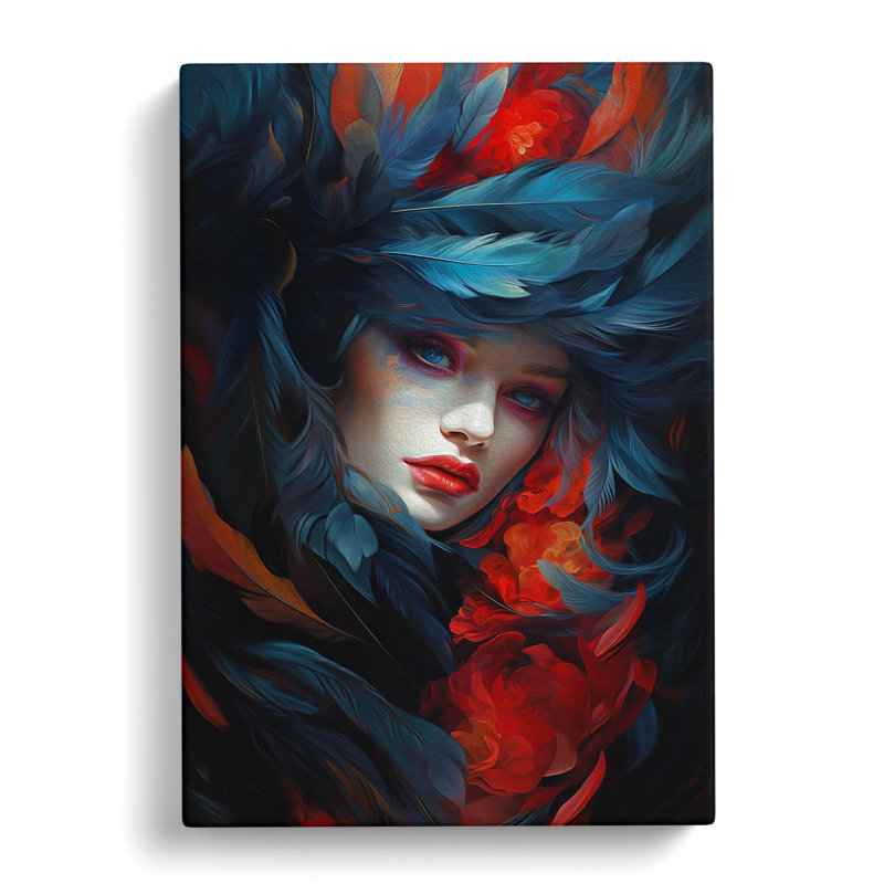 Feather Tachisme No.2 - Wrapped Canvas, 60cm H x 40cm W x 3cm D