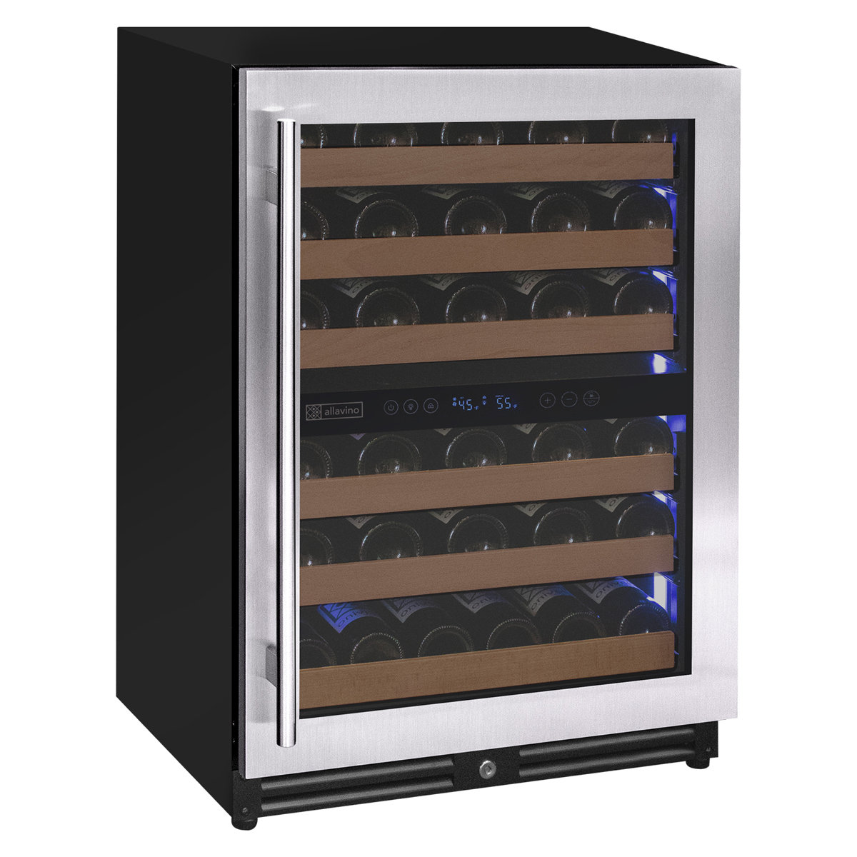 Allavino Reserva Series 51 Bottle Dual Zone Undercounter Wine Refrigerator Cooler with Stainless Steel Door - Right Hinge — FIN-0019427 | Fridge.com