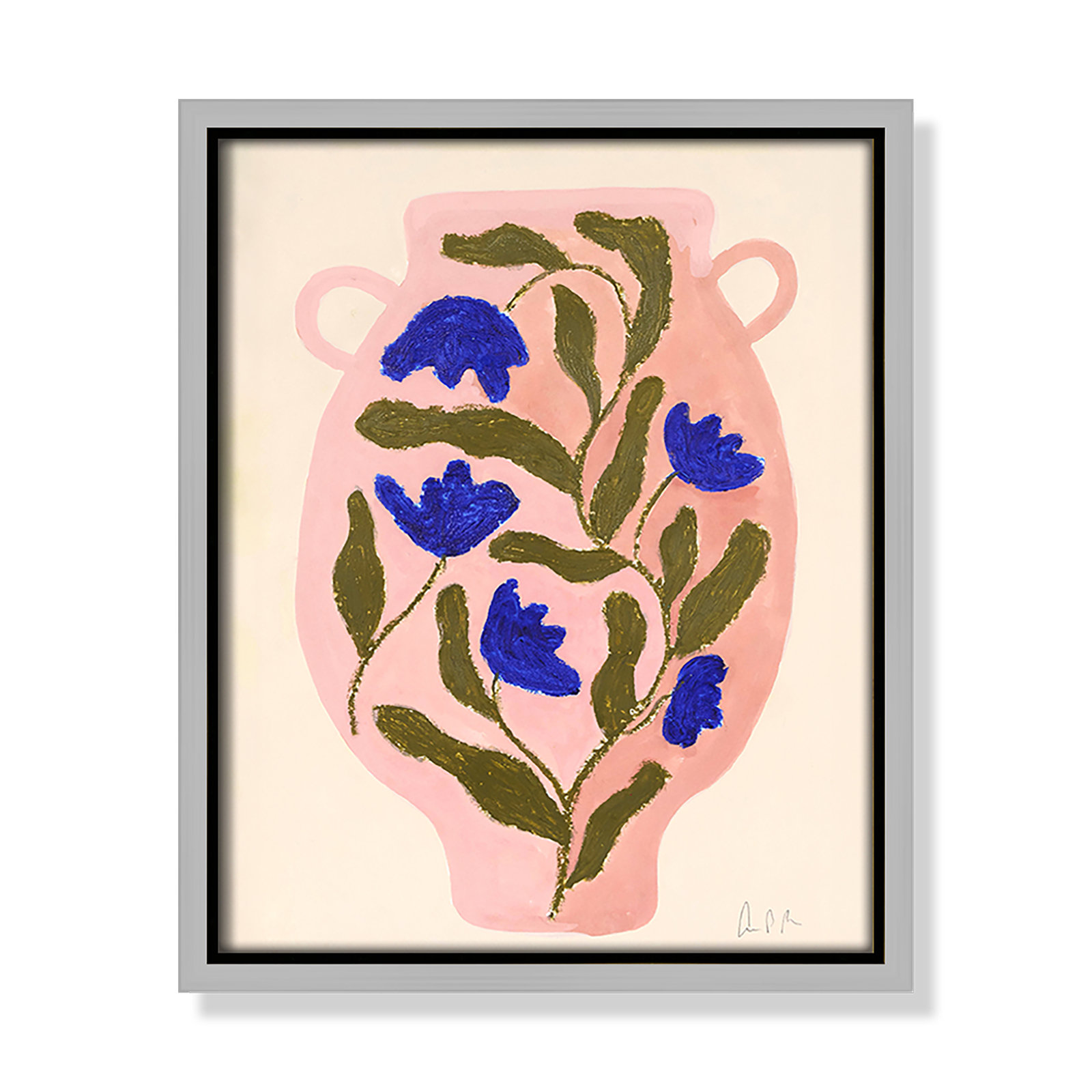 Vase No. 01 Print by Camilla Bergqvist, Silver, 11.5" H x 9.5" W