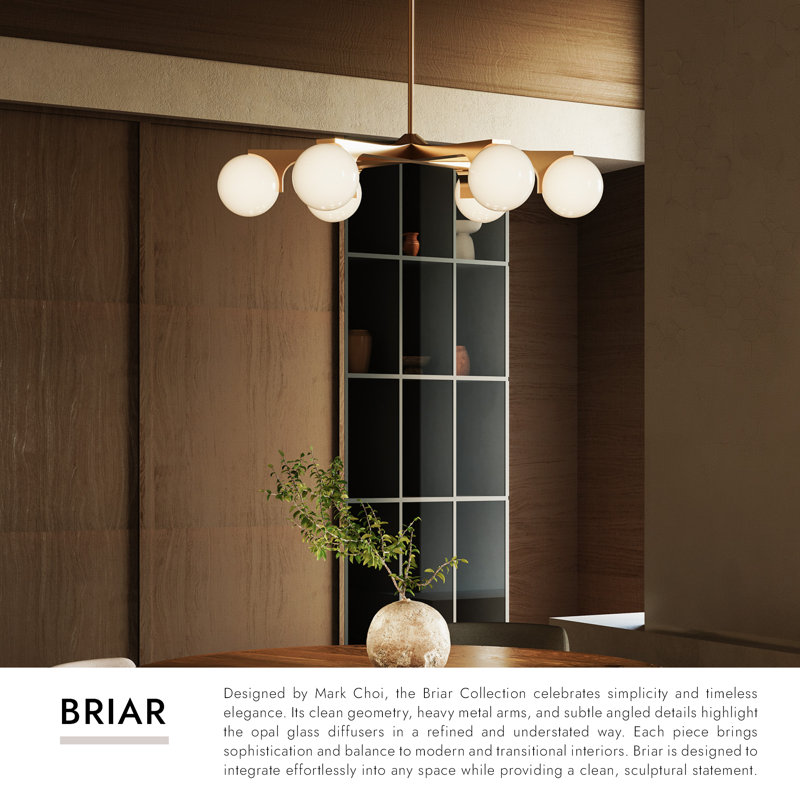 Briar 37-in Black Chandelier, Walnut
