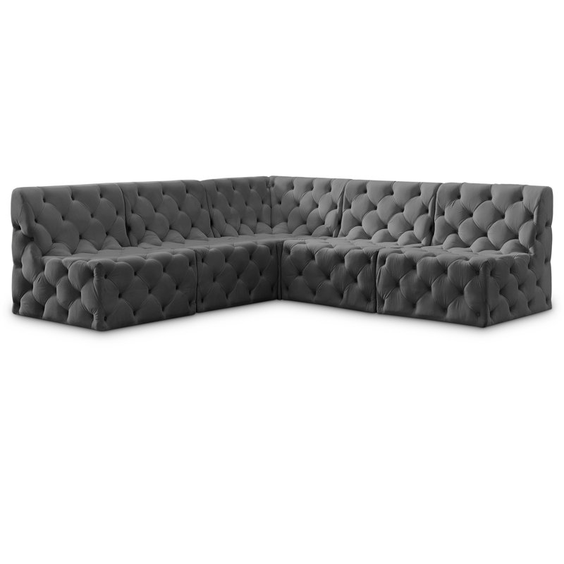 Canapé modulaire Klecka, Velours gris