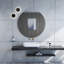 Miroir de salle de bain 70 cm, miroir rond, panneau blanc mat