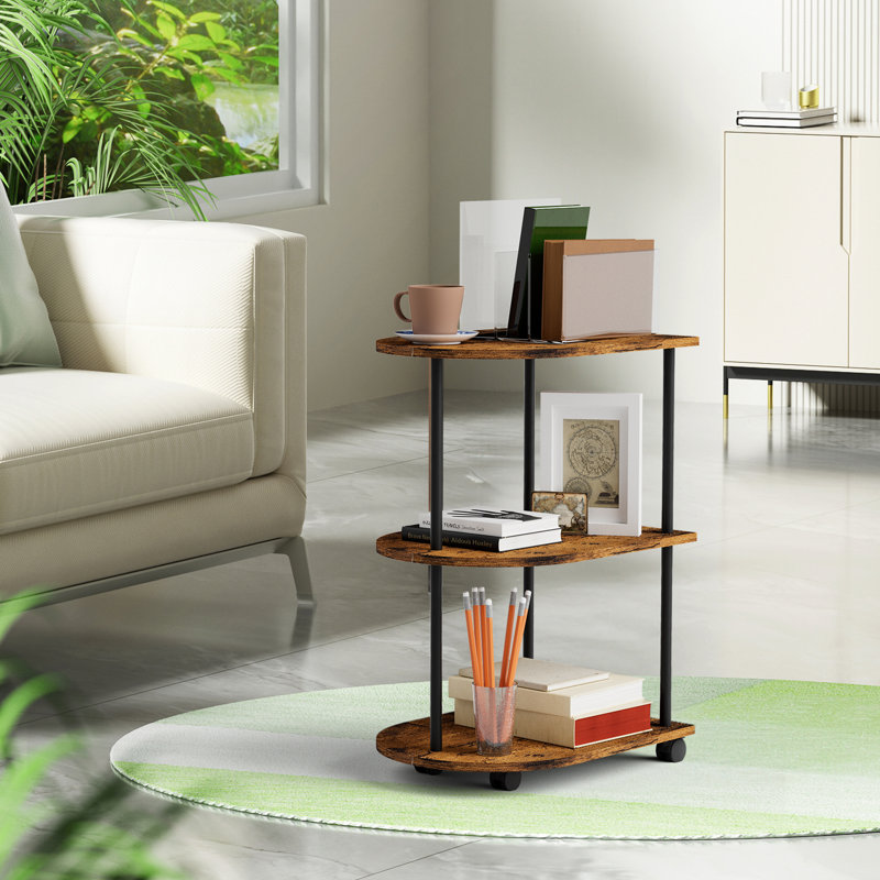 Table d'appoint semi-circulaire - brun
