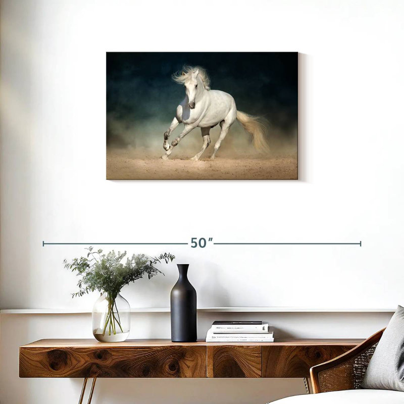 Cheval blanc Brampt, H 20 po x l 30 po