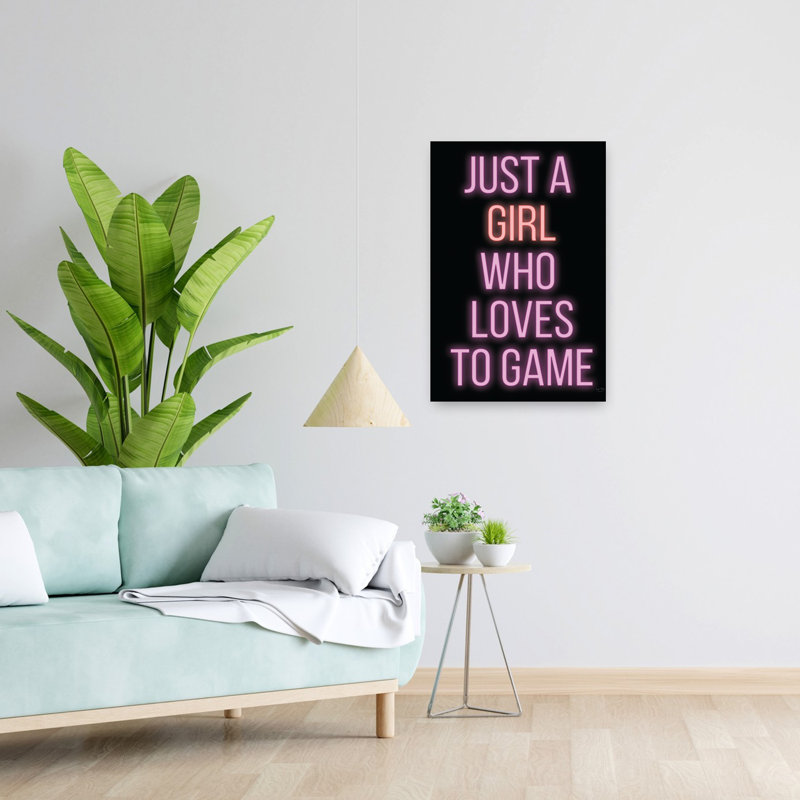 Just A Girl Who Loves To Game, art contemporain abstrait, H 24 po x l 16 po