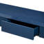 Console rustique avec 3 tiroirs cannelés - Table d'entrée en placage de bois massif avec grain de bois naturel pour le salon, couloir (bleu marine)