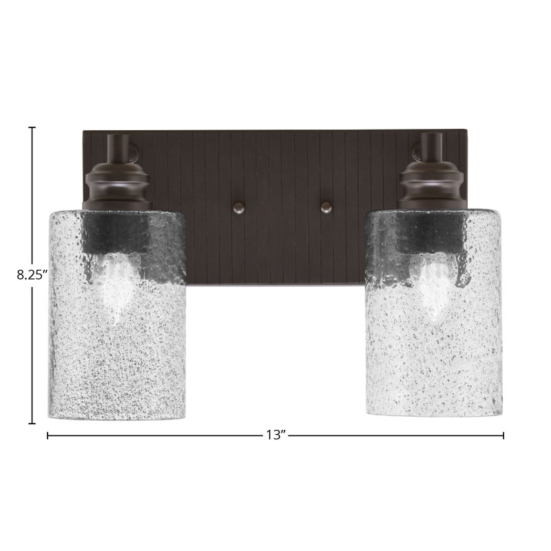 Éclairage pour meuble-lavabo à 2 lumières Asmin, Transparent, Espresso