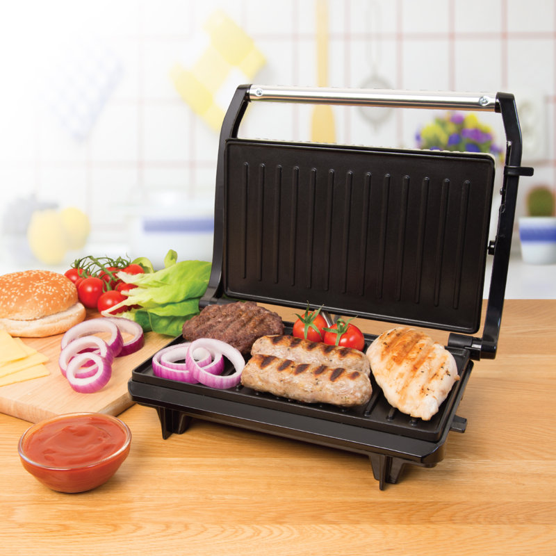 Quest Ceramic Non Stick Electric Grill & Panini Press with Lid
