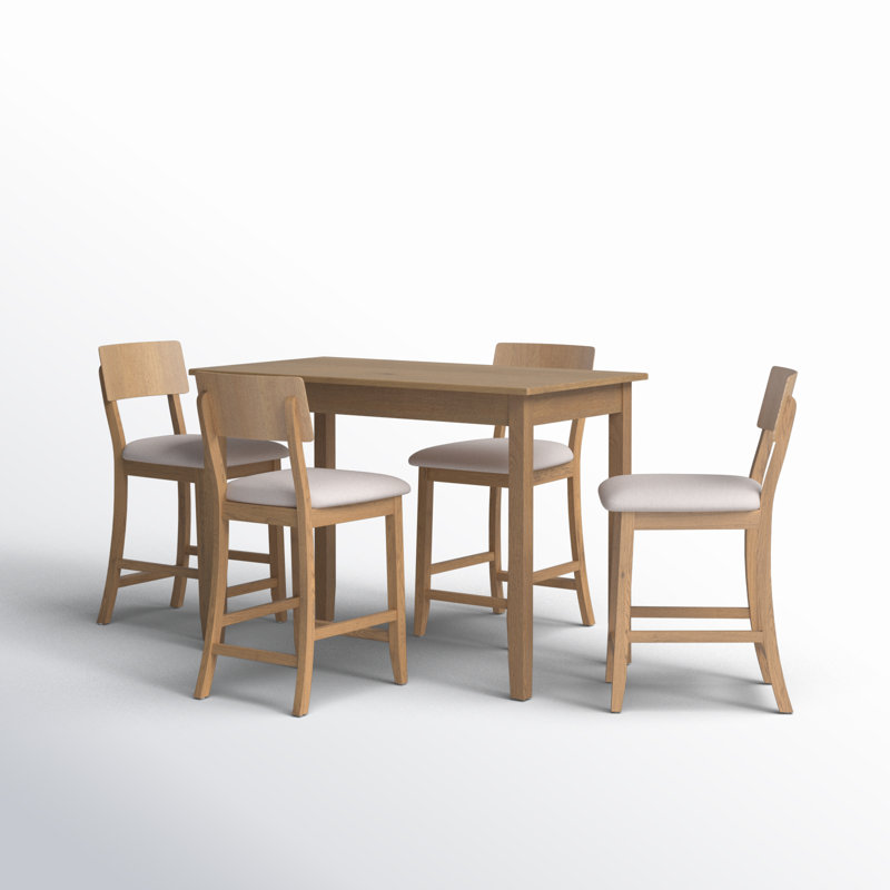 Entwistle 4 - Person Four Leg Dining Set, Greywash