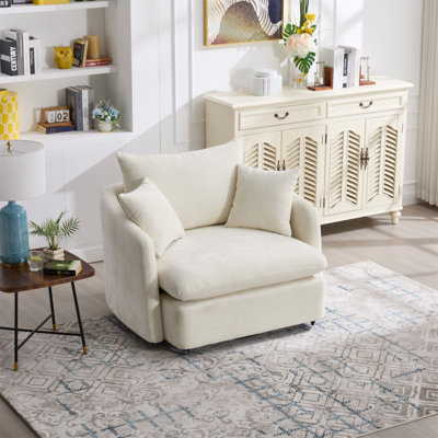 Chaises pivotantes à 360 °, coussins de canapé surdimensionnés avec 3 coussins, coussins de dossier de style moderne et confortable, pour le salon, la chambre à coucher, l'hôtel