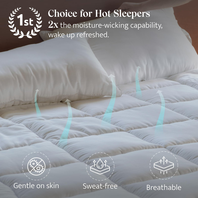Double Stitch Cooling Mattress Topper, King
