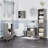 Pedestal Sink Storage Cabinet, Bathroom Under Sink Cabinet With 2 Doors And Open Shelf, Bathroom Vanity
