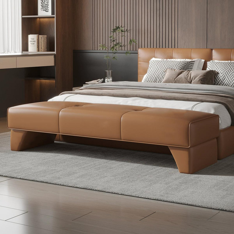Banc avec revêtement, H 17,72 po x l 78,74 po x P 19,69 po, Orange