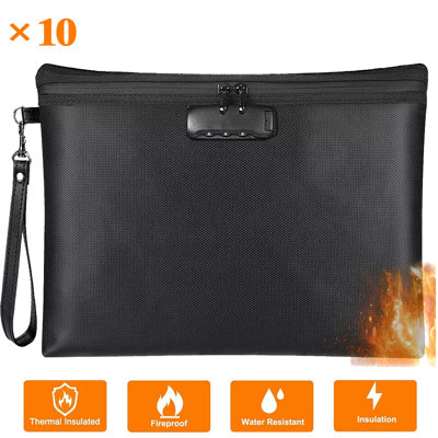 10 Pack Fireproof Document Bag With Lock