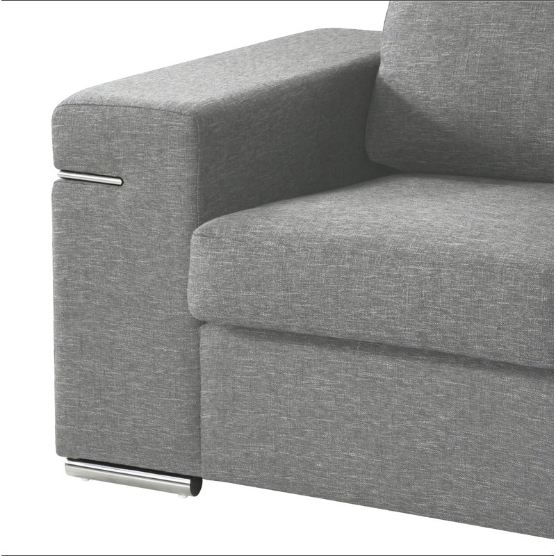 Chaise avec accoudoirs en tissu tissé, Tissu gris