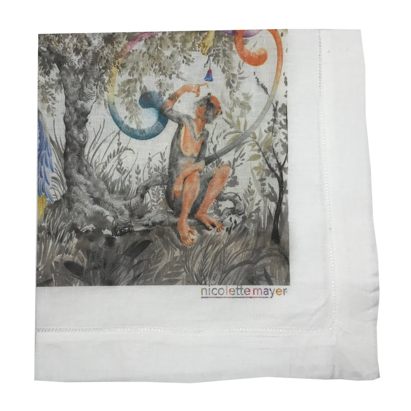 Arcadia Giraffe Scene Cotton Sateen Dinner Napkins