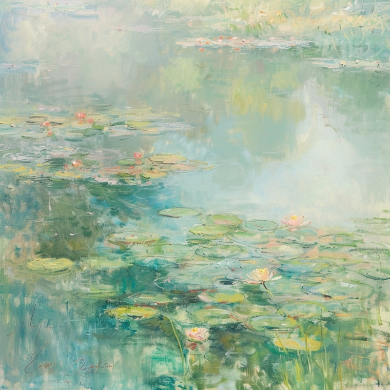 Art mural sur toile Quiet Reflections Water Lily, L 40 po x H 40 po x P 1,5 po