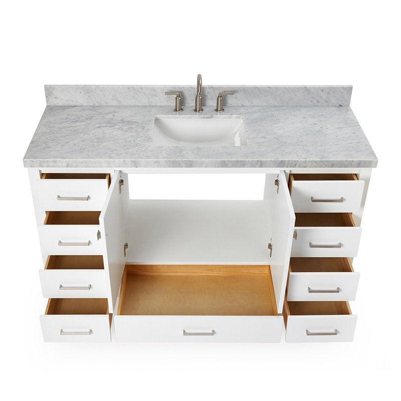 Ensemble de meuble-lavabo simple 61 po Cambridge Modern, Blanc