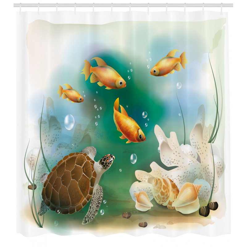 Shower Curtain with Hooks Included, 69" H x 105" W