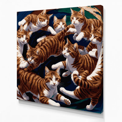 «Cats Dragon Li», art mural sur toile brune