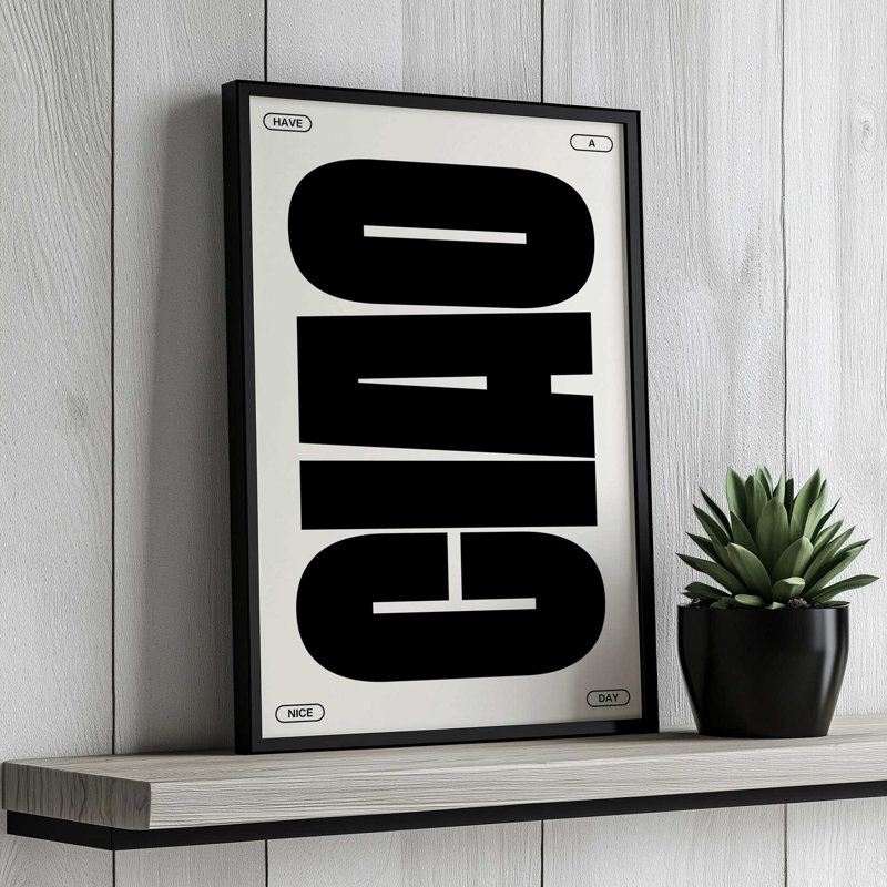 Reproduction d'art sur toile «Cao» par Tiger Spirit, H 16 po x l 12 po, Noir