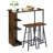 36In Small Dining Table Set, Kitchen Table And Stool Set, 3-Piece Small Dining Table Set With Storage Shelf, Small Dining Table, Space Saving Table For Small Apartment, Black-1585014362
