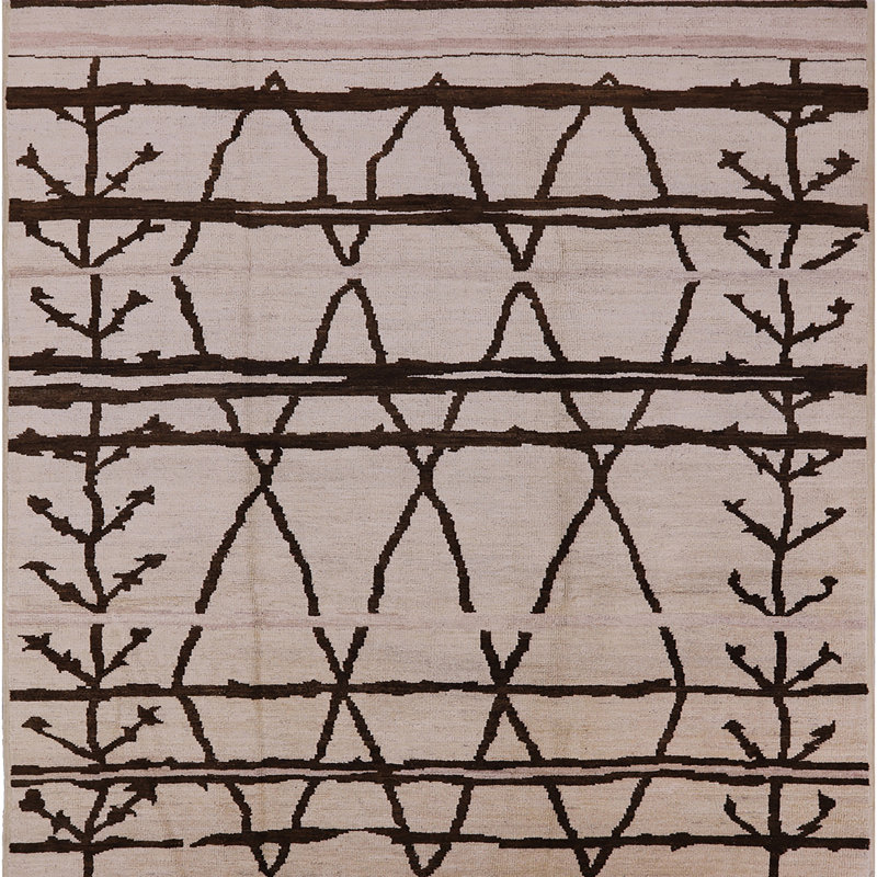 Tapis brun / gris Nyasia Southwestern, Carré 3 pi