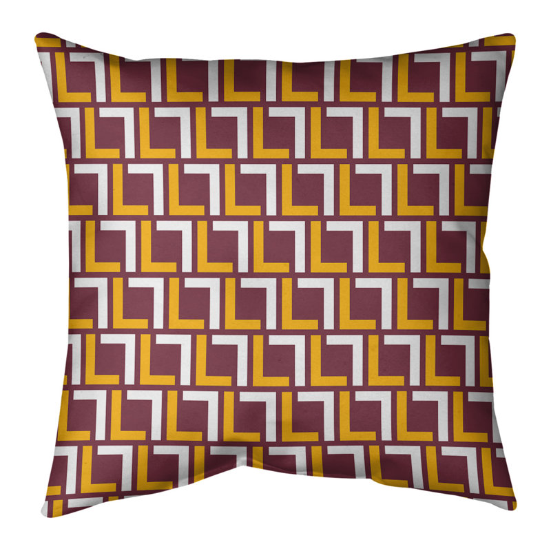 Housse de coussin Washington Washington, Polyester sergé, Brun / orange / blanc, 26 po x 26 po