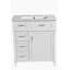 Meuble-lavabo de 30 pouces avec lavabo en céramique, tablette réglable, porte à fermeture en douceur et trois tiroirs à fermeture en douceur-1523221719