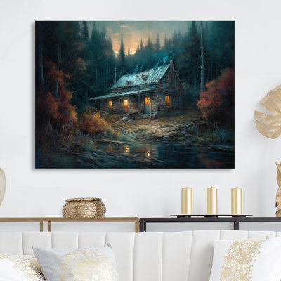 Cabin in the Woods - Landscape Forest Metal Wall Decor