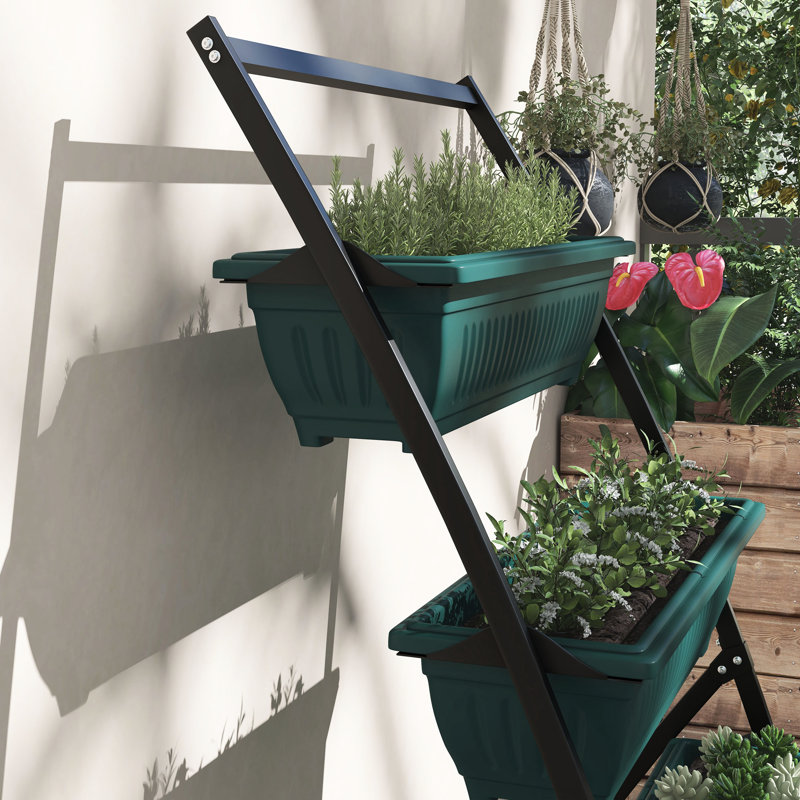 Support à plantes vertical à 4 niveaux - auto-drainant, pour jardin surélevé extérieur et intérieur