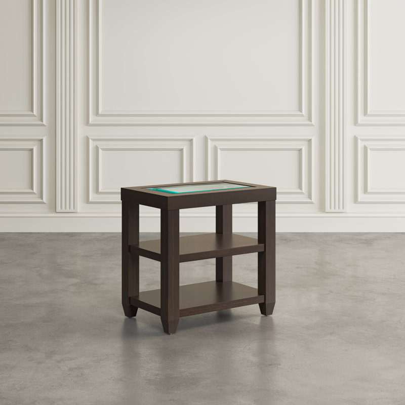 Jessim End Table with Storage, Merlot
