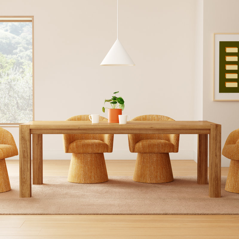 Dublin 82.5" Solid Oak Dining Table, Oak
