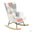 Chaise berçante en tissu Mid Century