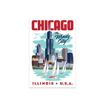 Chicago Travel Poster Print On Acrylic Glass