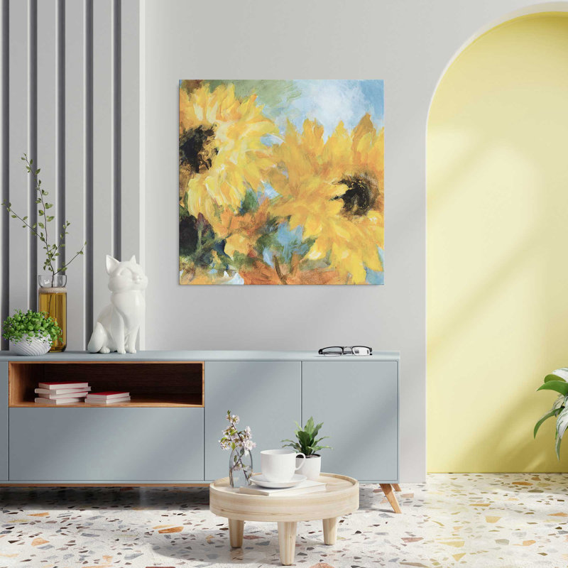 "Breezy Sunflowers (Square)" par Lanie Loreth, reproduction sur toile, L 18 po x l 18 po