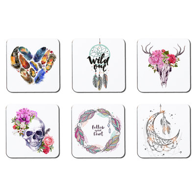 Square 6 Piece Coaster Set