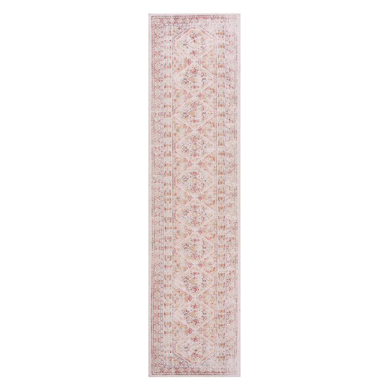 Cheerful Beige Lively Area Rug, Runner 2'6" x 10'