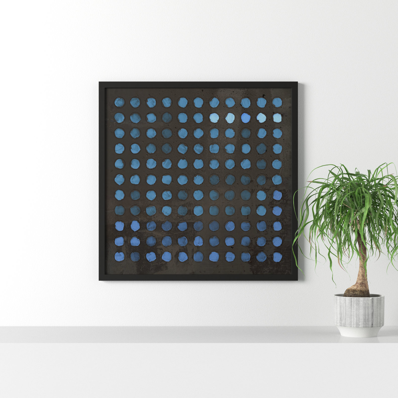 Squared Circles 5 by Jacques Pilon, Black, 36" H x 36" W x 1.25" D