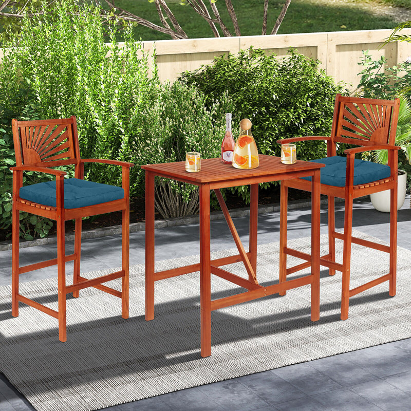 Outdoor 3'' Dining Chair Seat Cushion, Blue
