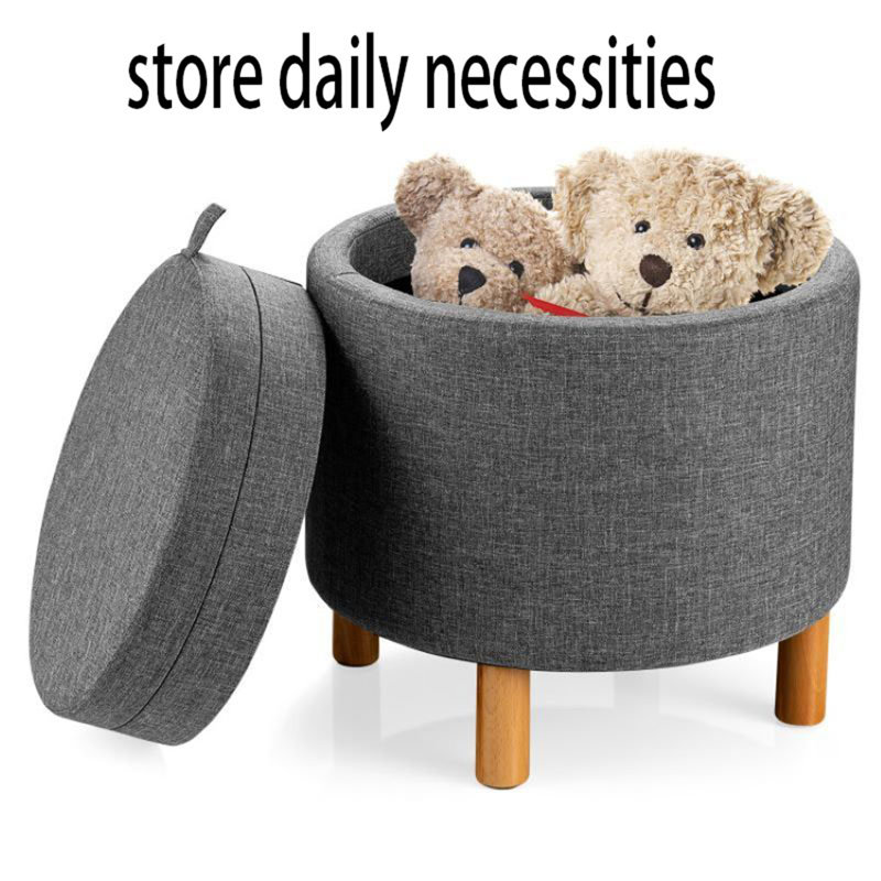 Groark Upholstered Ottoman, Gray Fabric