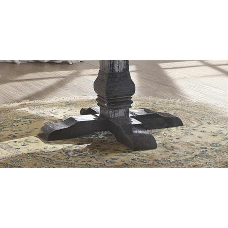 Exquisite Round Dining Table With Marble Top And Distressed Oak Base