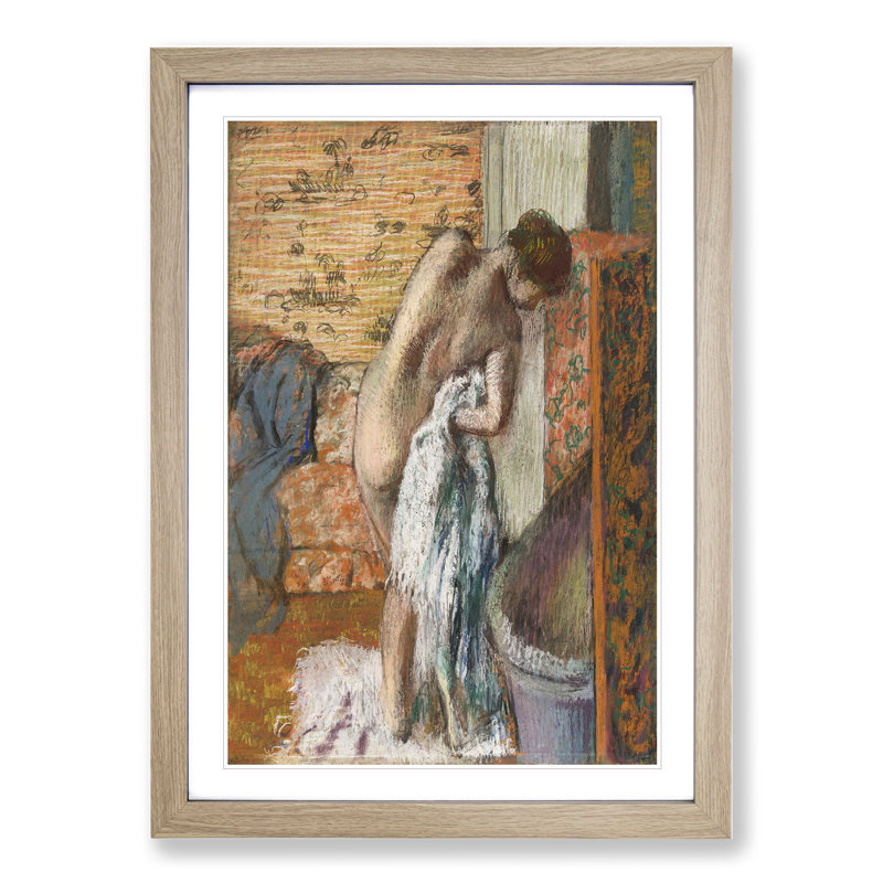 Nude Woman Vol.3 by Edgar Degas - Picture Frame Painting, 48cm H x 36cm W x 2cm D, Oak Framed