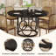 Round Metal Base Dining Table-1919351860