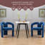 Ensemble de 2 chaises de salle à manger en velours, style baril, pour salon, bleu marine-810689247