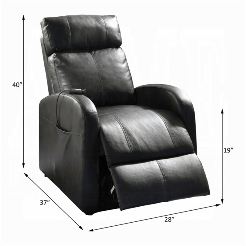 Fauteuil inclinable électrique en cuir synthétique Ricardo, Noir