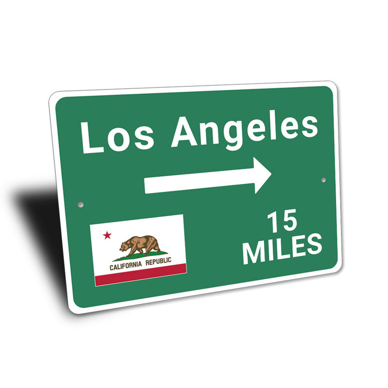 Enseigne en aluminium Los Angeles, H 10 po x l 14 po x P 0,04 po