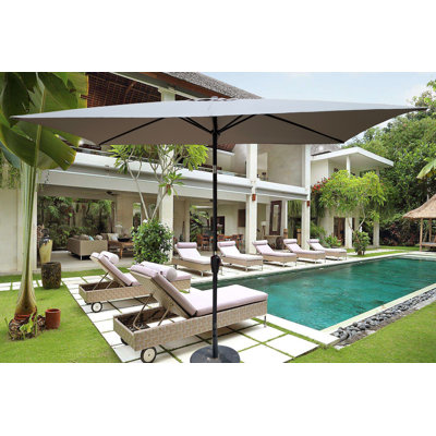 6 x 9ft  Patio Umbrella Outdoor  Waterproof Umbrella with Crank and Push Button Tilt without flap for Garden Backyard Pool  Swimming Pool Market