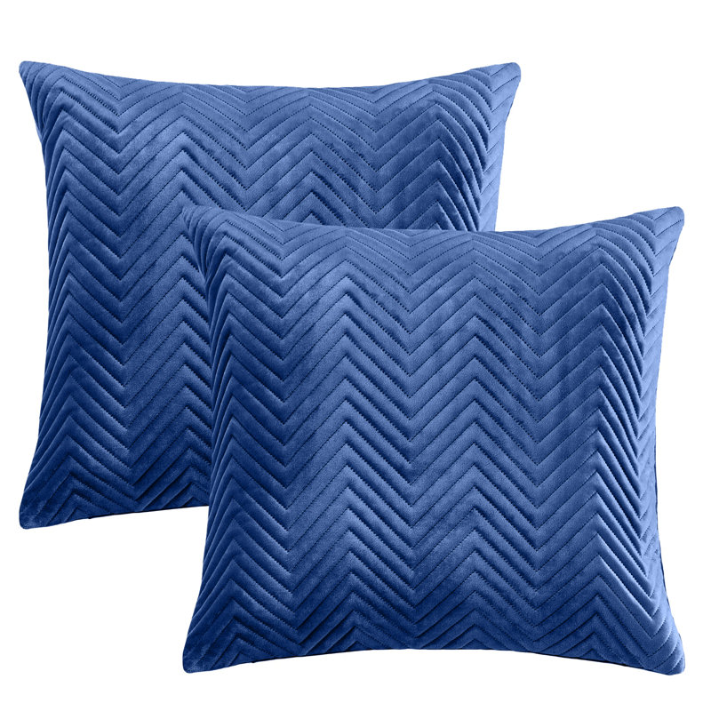 Chevron Square Throw Cushion Pad, Navy
